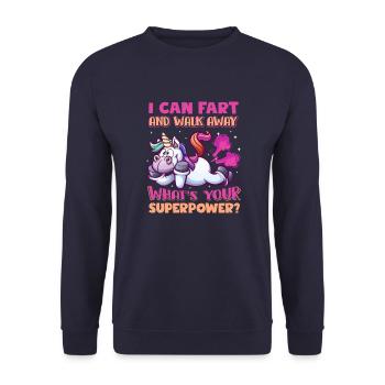 Farting unicorn - Unisex Sweatshirt - navy - Front - Alina (178cm) & Michal (187cm)