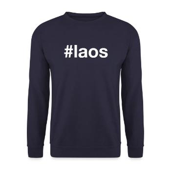 Laos Hashtag - Unisex Sweatshirt - navy - Front - Alina (178cm) & Michal (187cm)