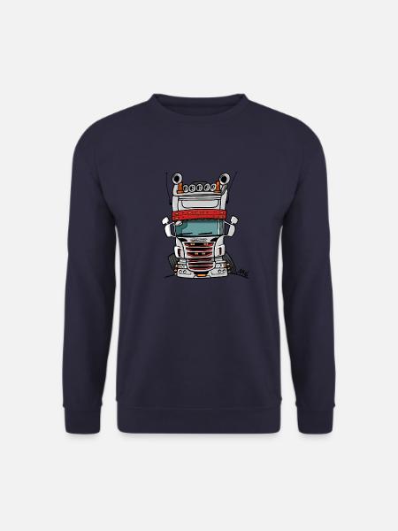 0323 S LKW hoch grau rot - Unisex Pullover - Navy