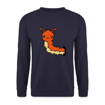 hole wall small baby child worm crawling snail cra - Unisex Sweatshirt - navy - Front - Alina (178cm) & Michal (187cm)