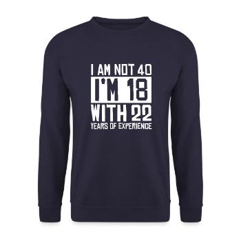 40. Geburtstag 40 Jahre Runder Birthday Geschenk - Unisex Pullover - Navy - Vorne - Alina (178cm) & Michal (187cm)