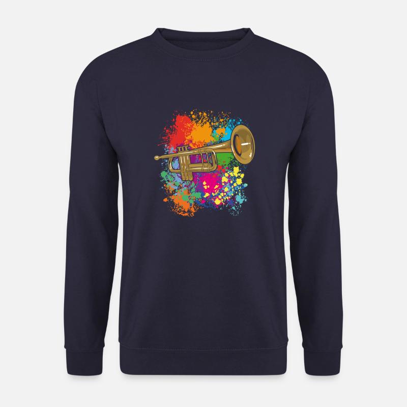 Trompete auf Farbklecksen - Unisex Pullover - Navy