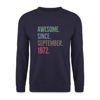 Génial depuis septembre 1972 - Sweat-shirt Unisexe - marine - Devant - Alina (178cm) & Michal (187cm)