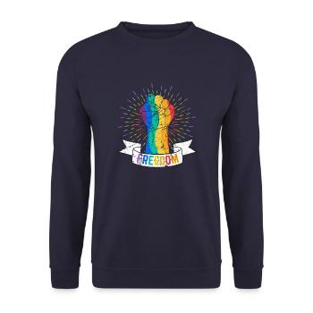 Pride LGBT LGBTQ Queer Ally Gay Lesbiennes Vintag - Sweat-shirt Unisexe - marine - Devant - Alina (178cm) & Michal (187cm)