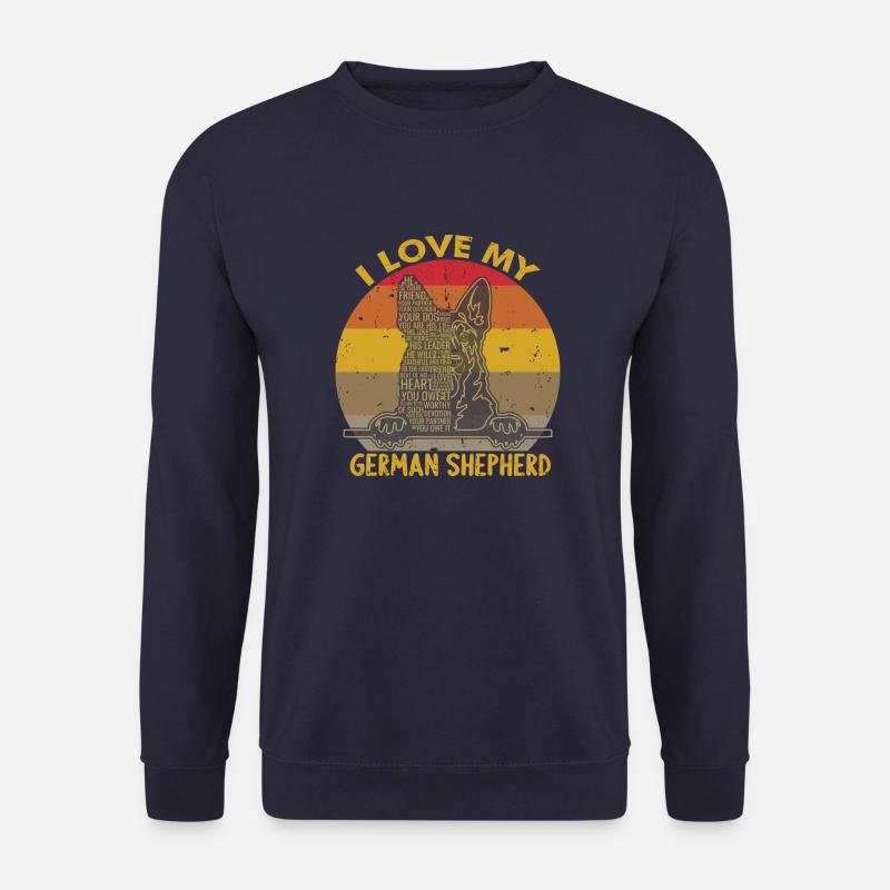 i love my german shepherd - Unisex Pullover - Navy