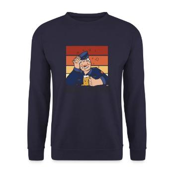 Vollizei Beamter Biertrinker - Saufen Alkohol - Unisex Pullover - Navy - Vorne - Alina (178cm) & Michal (187cm)