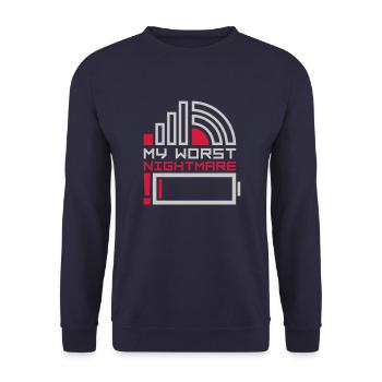 Mon pire cauchemar Logos - Sweat-shirt Unisexe - marine - Devant - Alina (178cm) & Michal (187cm)