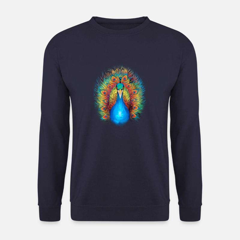 Tolles Pfau Pfauen Vogel Volliere Vogelkäfig - Unisex Pullover - Navy