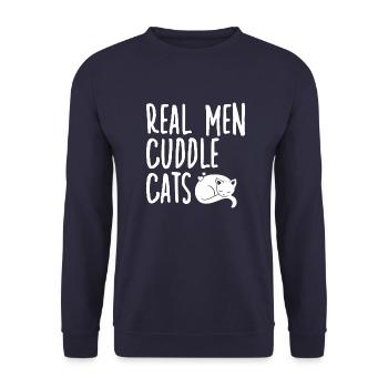 Propriétaire de chats Mignon Chaton Propriétaire de chat - Sweat-shirt Unisexe - marine - Devant - Alina (178cm) & Michal (187cm)