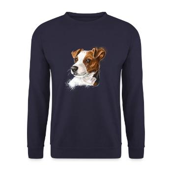 jack russel - Unisex Pullover - Navy - Vorne - Alina (178cm) & Michal (187cm)