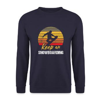 Snowboarding Snowboarder Vintage Wintersport - Unisex Pullover - Navy - Vorne - Alina (178cm) & Michal (187cm)