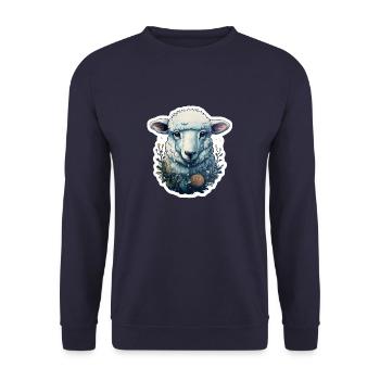 Schaf - Unisex Pullover - Navy - Vorne - Alina (178cm) & Michal (187cm)
