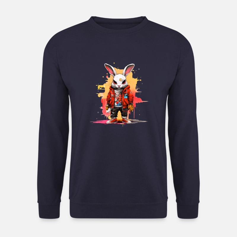 Hip-Hop Hopper: Streetwise Rabbit Tee - Unisex Sweatshirt - navy