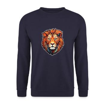 Tête de lion - Sweat-shirt Unisexe - marine - Devant - Alina (178cm) & Michal (187cm)