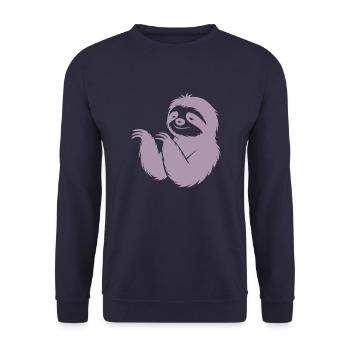Cool paresseux silhouette portrait visage tête - Sweat-shirt Unisexe - marine - Devant - Alina (178cm) & Michal (187cm)
