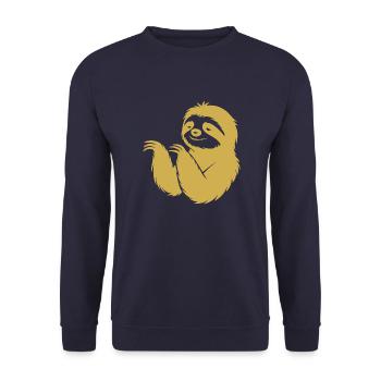 Cool paresseux silhouette portrait visage tête - Sweat-shirt Unisexe - marine - Devant - Alina (178cm) & Michal (187cm)