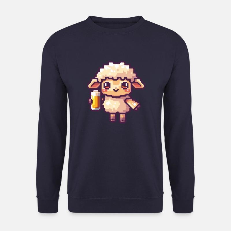 Schaf Bier Pixel - Unisex Pullover - Navy