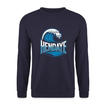 Hendaye - Sweat-shirt Unisexe - marine - Devant - Alina (178cm) & Michal (187cm)