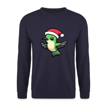Kolibri Vogel Weihnachten Niedlich - Unisex Pullover - Navy - Vorne - Alina (178cm) & Michal (187cm)