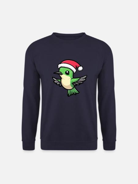 Colibri Oiseau Noël Mignon - Sweat-shirt Unisexe - marine