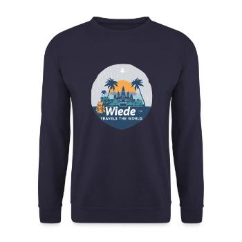 Wiede parcourt le monde – T-shirt logo - Sweat-shirt Unisexe - marine - Devant - Alina (178cm) & Michal (187cm)