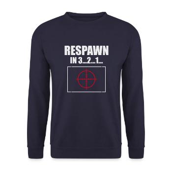 Respawn Countdown mit Fadenkreuz - Unisex Pullover - Navy - Vorne - Alina (178cm) & Michal (187cm)