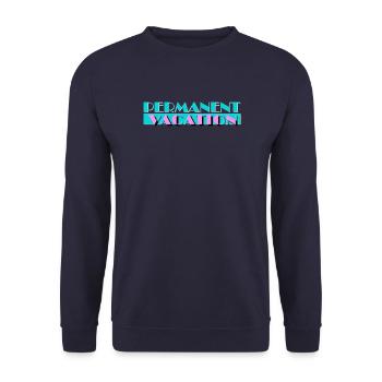 Permanent Vacation Neon Retro - Unisex Pullover - Navy - Vorne - Alina (178cm) & Michal (187cm)