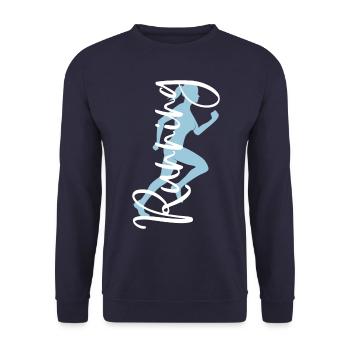 Course à pied Jogger Racing Sport Femme Coureuse Coureuse - Sweat-shirt Unisexe - marine - Devant - Alina (178cm) & Michal (187cm)
