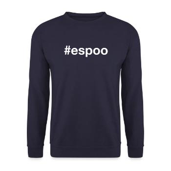 Espoo Suomi Finland Hashtag - Unisex Pullover - Navy - Vorne - Alina (178cm) & Michal (187cm)
