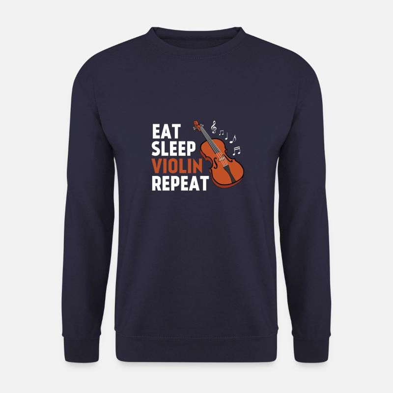 Essen Schlafen Violine Repeat - Geige - Musik - Unisex Pullover - Navy