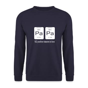 Nerd dad periodic table - Unisex Sweatshirt - navy - Front - Alina (178cm) & Michal (187cm)