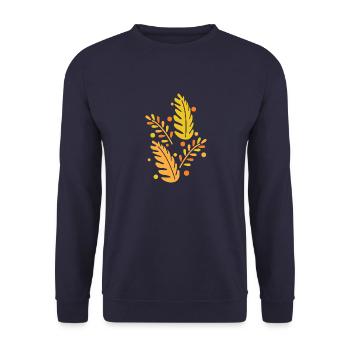 Leaves gift autumn leaf forest nature plant - Unisex Sweatshirt - navy - Front - Alina (178cm) & Michal (187cm)