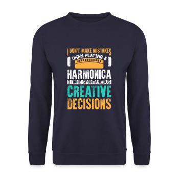 I Don't Make Mistakes When Playing Harmonica - Unisex Sweatshirt - navy - Front - Alina (178cm) & Michal (187cm)