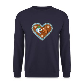 Dolphin in my fanny pack - Unisex Sweatshirt - navy - Front - Alina (178cm) & Michal (187cm)