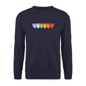 Hearts in Pastel and Vibrant Gradient - Unisex Sweatshirt - navy - Front - Alina (178cm) & Michal (187cm)