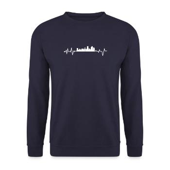 Battement de cœur de Kingston upon hull - Sweat-shirt Unisexe - marine - Devant - Alina (178cm) & Michal (187cm)