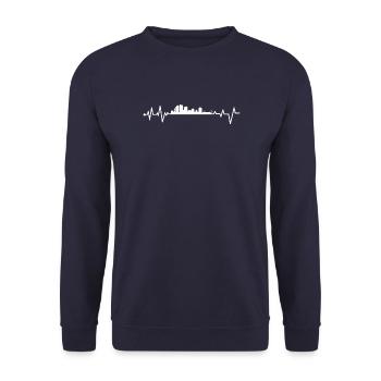 Urban Heartbeat Skyline - Unisex Sweatshirt - navy - Front - Alina (178cm) & Michal (187cm)