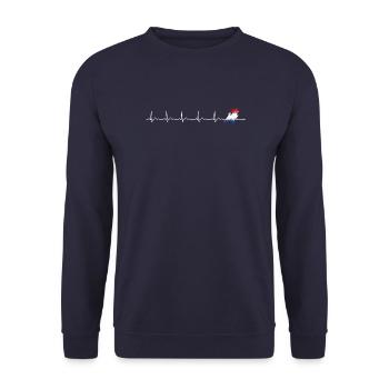 Heartbeat netheland flag - Unisex Sweatshirt - navy - Front - Alina (178cm) & Michal (187cm)