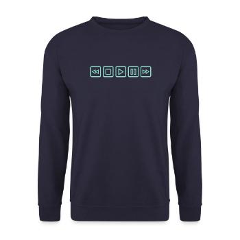 Turn the music on! - Unisex Pullover - Navy - Vorne - Alina (178cm) & Michal (187cm)