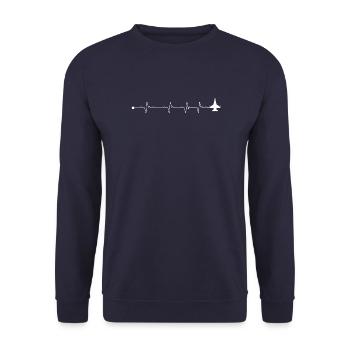Avion à réaction Heartbeat - Sweat-shirt Unisexe - marine - Devant - Alina (178cm) & Michal (187cm)