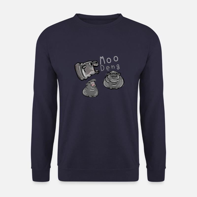 Moo Deng, hippo, illustration, hippo - Unisex Sweatshirt - navy