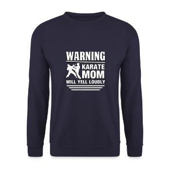 Warnung Karate Mama wird laut schreien - Unisex Pullover - Navy - Vorne - Alina (178cm) & Michal (187cm)