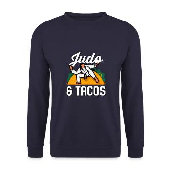 Judo et tacos - Sweat-shirt Unisexe - marine - Devant - Alina (178cm) & Michal (187cm)