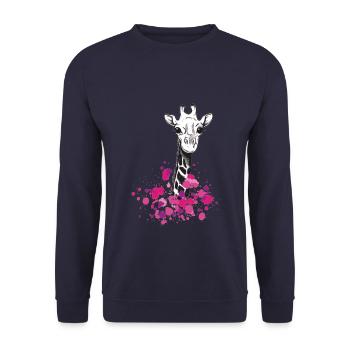 Giraffenklekse - Sweat-shirt Unisexe - marine - Devant - Alina (178cm) & Michal (187cm)