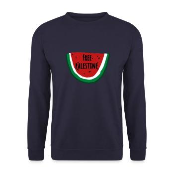 Pastèque, illustration, Palestine libre - Sweat-shirt Unisexe - marine - Devant - Alina (178cm) & Michal (187cm)