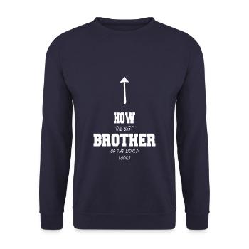 How the best brother of the world looks - Unisex Sweatshirt - navy - Front - Alina (178cm) & Michal (187cm)