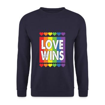 LBGT Flag Gay Pride L’amour humain gagne - Sweat-shirt Unisexe - marine - Devant - Alina (178cm) & Michal (187cm)
