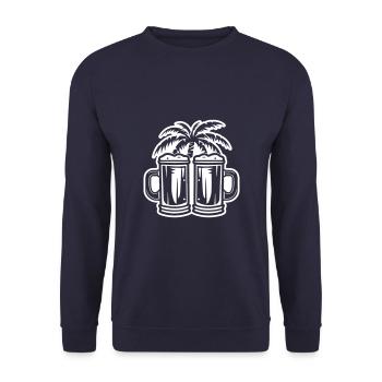 Bier Palmen Insel Urlaub - Unisex Pullover - Navy - Vorne - Alina (178cm) & Michal (187cm)