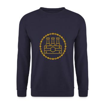 Beer - Beer Mug - Party - Beer Tent - Folk Festival - Unisex Sweatshirt - navy - Front - Alina (178cm) & Michal (187cm)