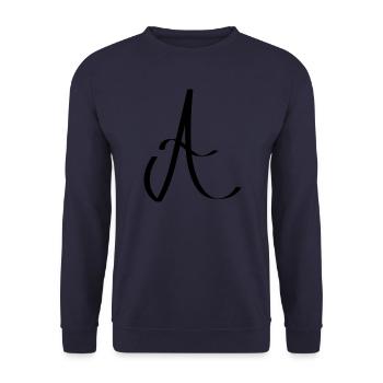 A - Unisex Pullover - Navy - Vorne - Alina (178cm) & Michal (187cm)